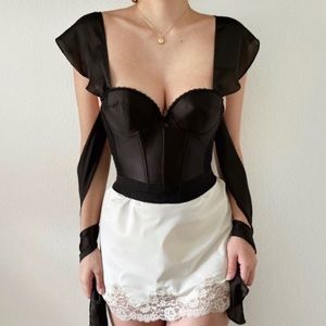 Sororite vintage reworked silk draping bustier